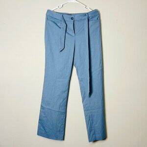 Loft Dress Pants Women‎ 4 Blue Belted Career Wear Business Casual Blue Trousers